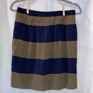 BODEN 4R 14"x19" Striped Skirt Viscose Pockets! Back Zipper *flaw 15108